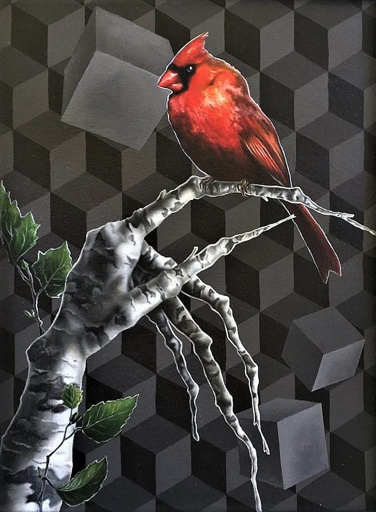 Cardinal, Oil Painting, Diana Ormanzhi